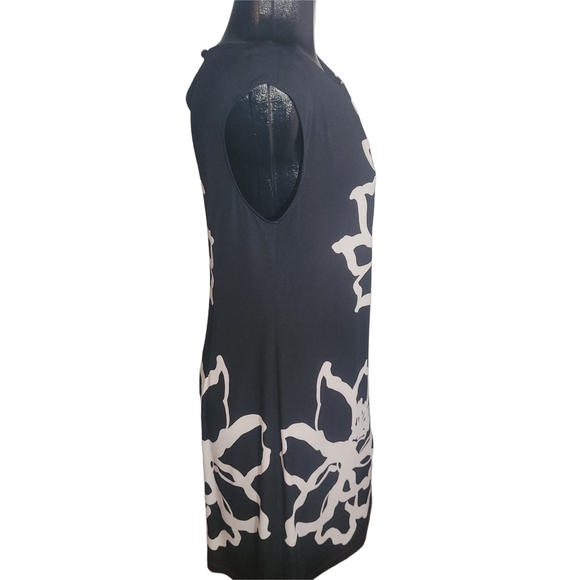 London Times Black and White Floral Shift Dress 12 - Picture 4 of 7